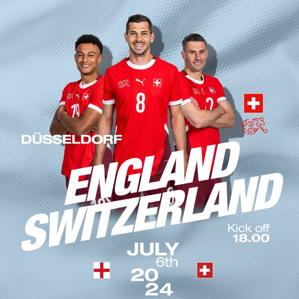 Die Schweiz tritt am 6. Juni um 18 Uhr im Viertelfinale der Europameisterschaft 2024 gegen England an.